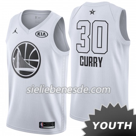 Kinder NBA Golden State Warriors Trikot Stephen Curry 30 2018 All-Star Jordan Brand Weiß Swingman